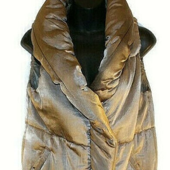 NY&C-Metallic-Bronze-Sleeveless-Puffer-Vest-Jacket - Picture 1 of 6